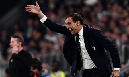Allegri furioso in panchina