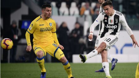 Paulo Dybala in maglia bianconera (match contro il Frosinone)