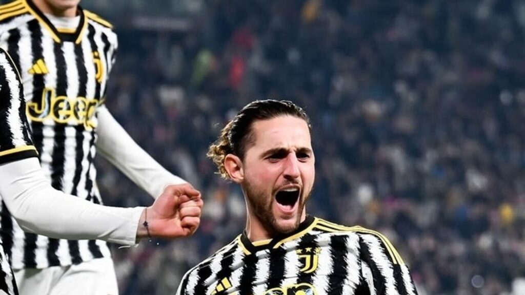 Juventus Roma Adrien Rabiot esultanza gol 30 dicembre 2023